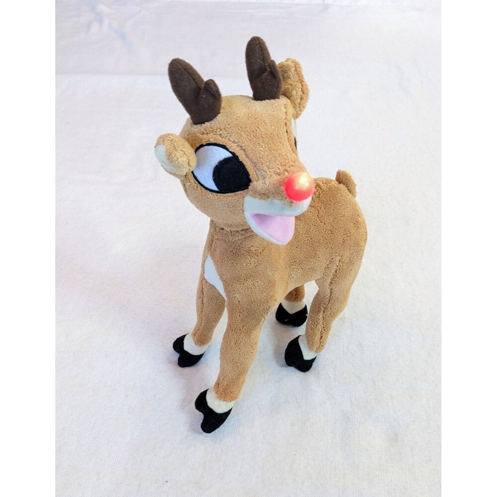 Vintage 1992 Gemmy Animated Rudolph Red Nose Reindeer Talking Singing Plush Toy